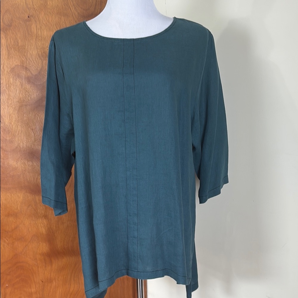 Lisa Blayne Linen Teal Women's Top XL